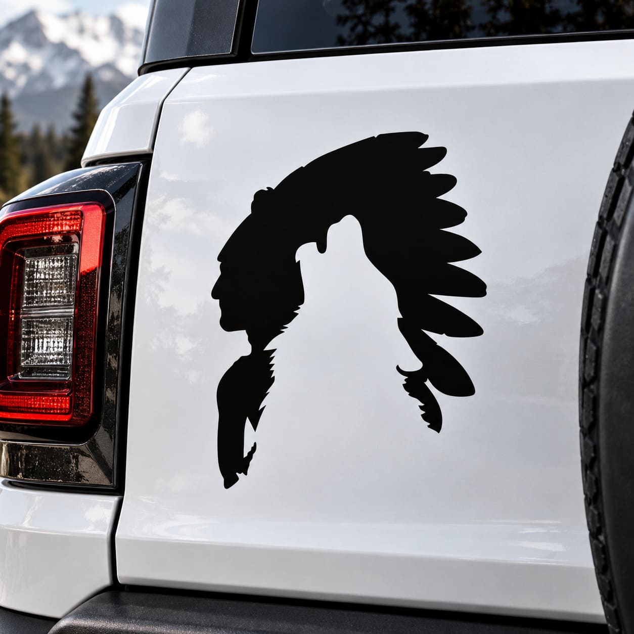 Autocollant Loup Chef Indien