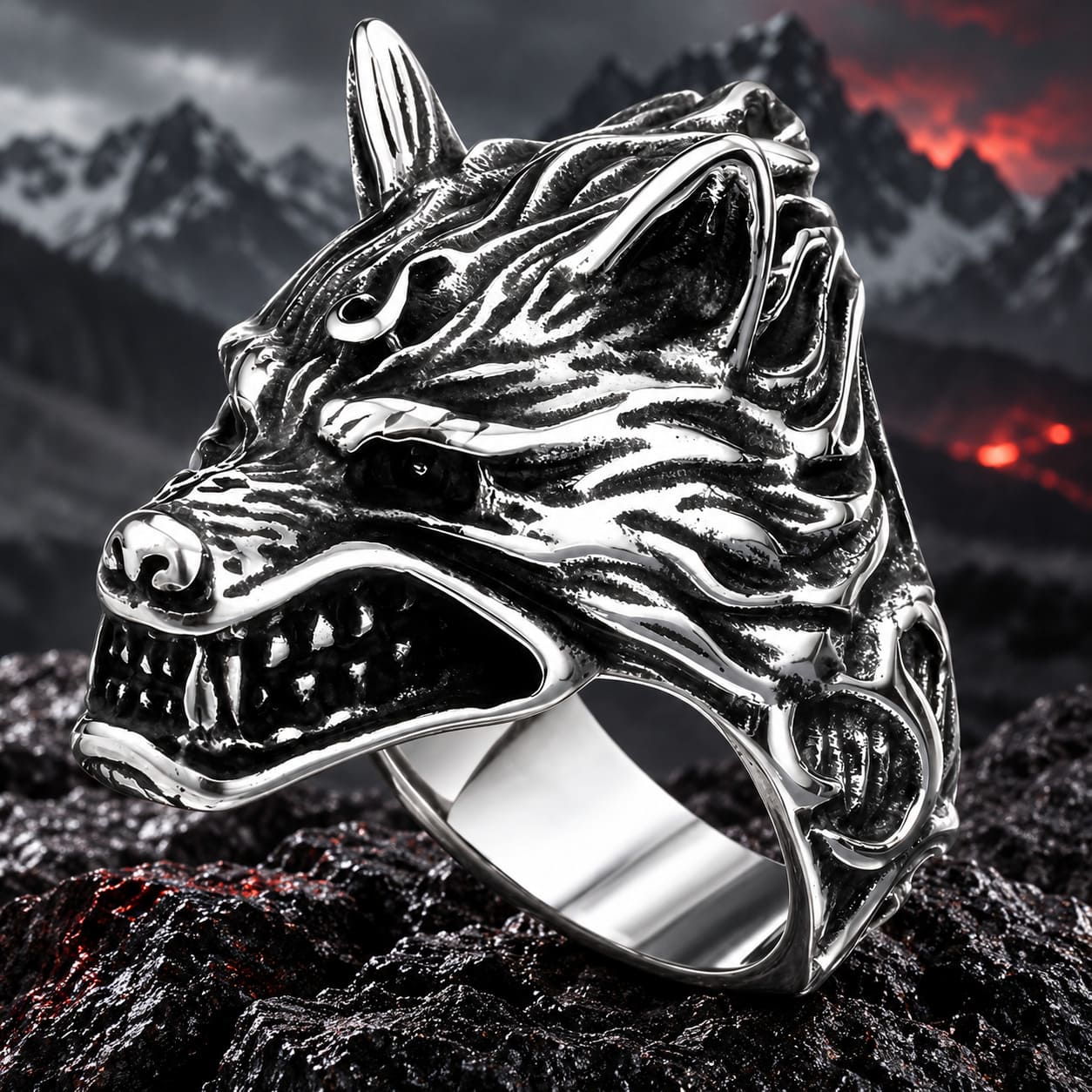 Bague Tête de Loup Garou