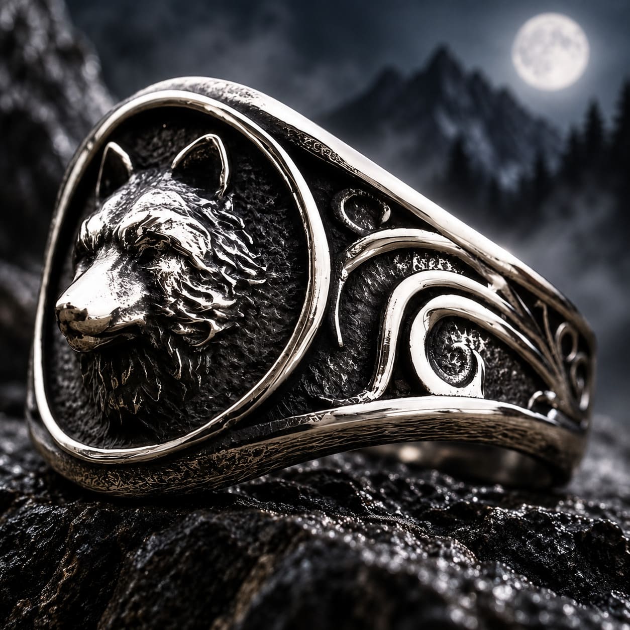 Bague Tête de Loup Vintage