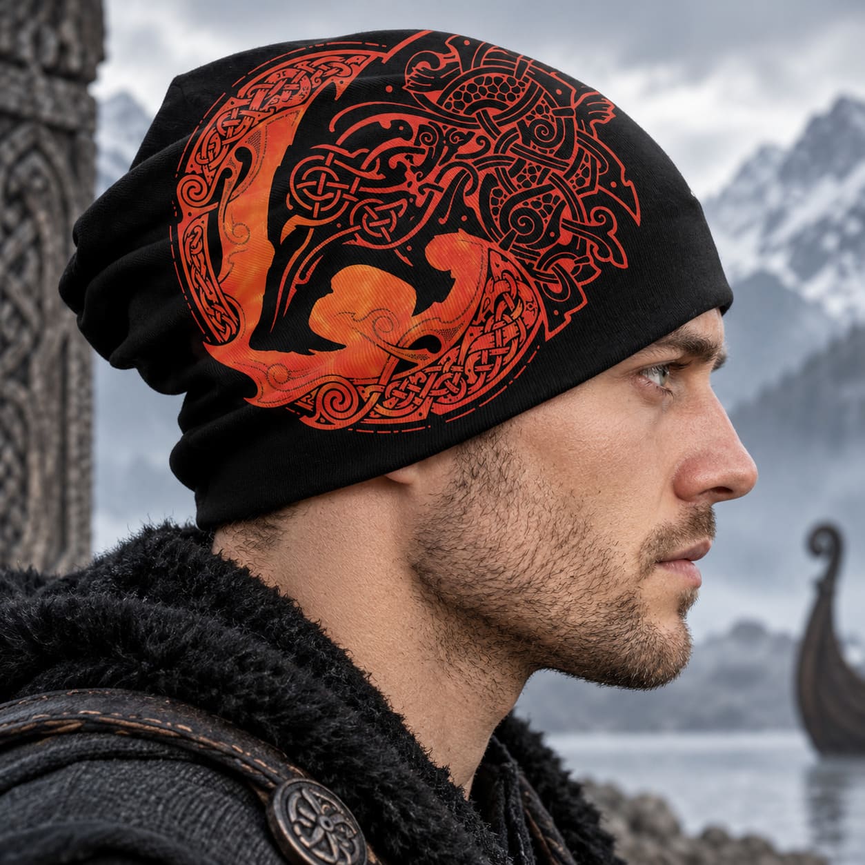 Bonnet Homme – Tête de Loup Viking