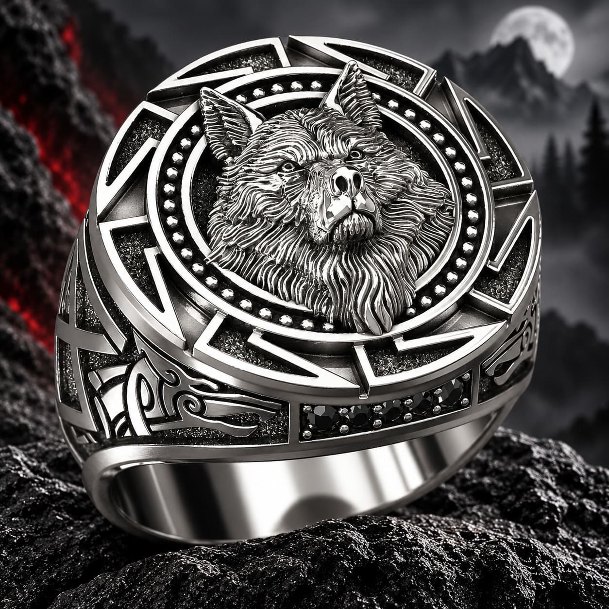 Chevalière Homme Tête De Loup