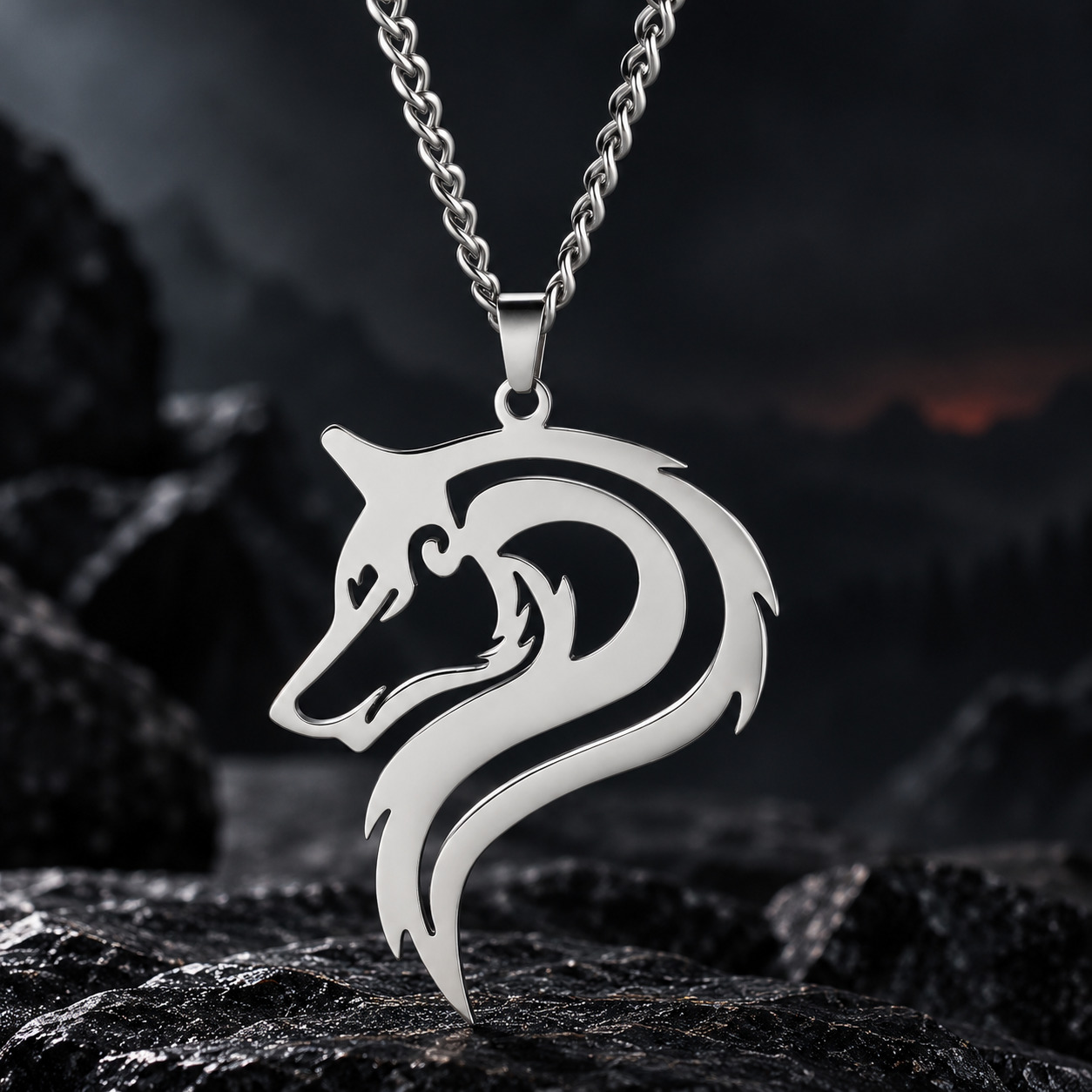 Collier Tête de Loup Femme