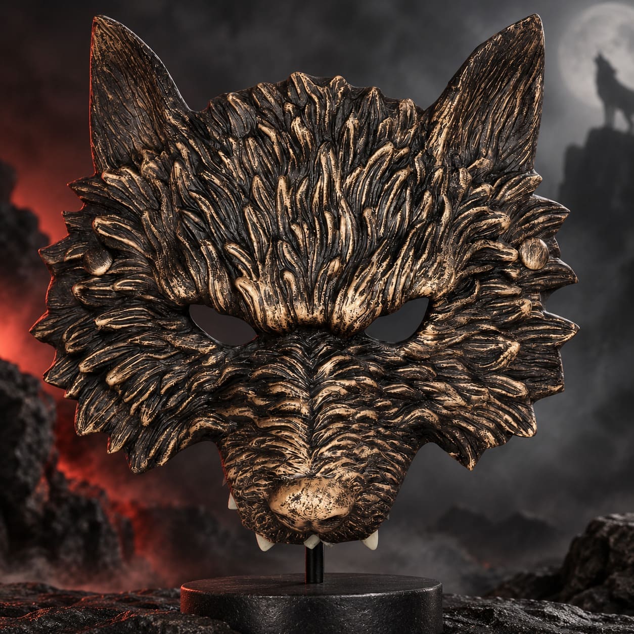 Demi Masque de Loup Adulte