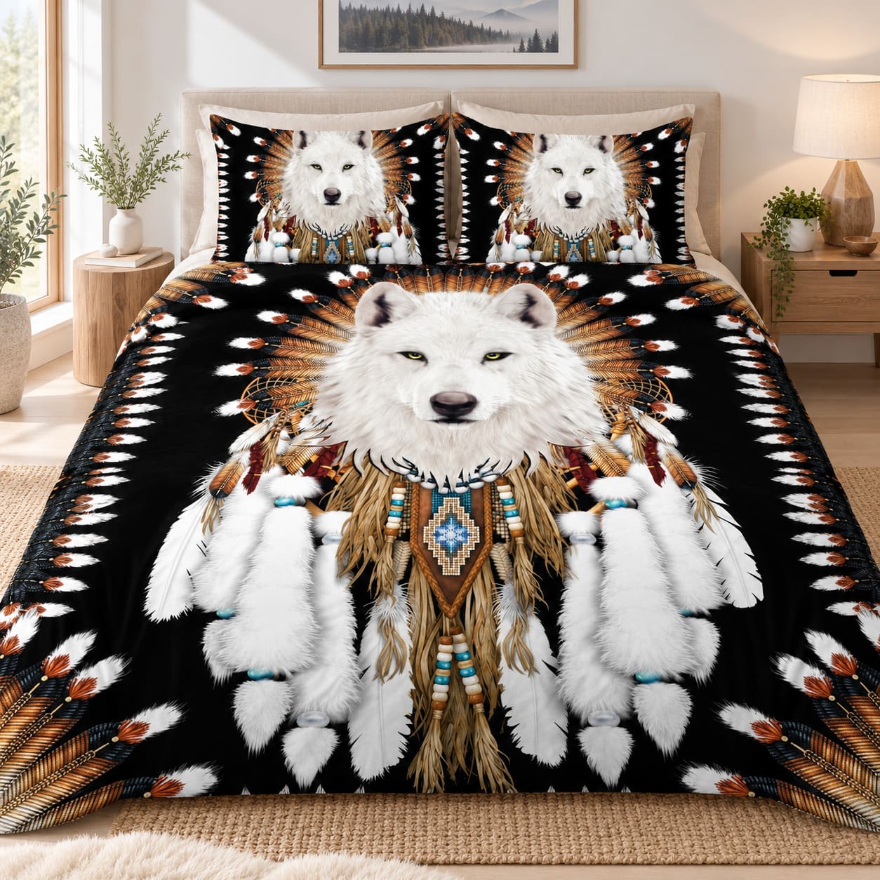 Housse de Couette Loup Attrape-Rêve Indien
