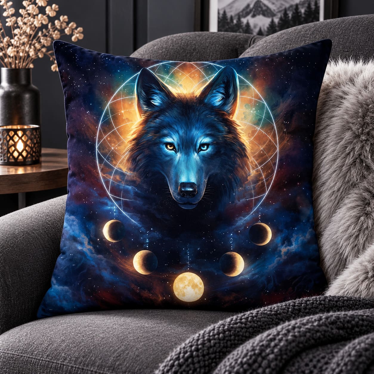 Housse de Coussin Loup