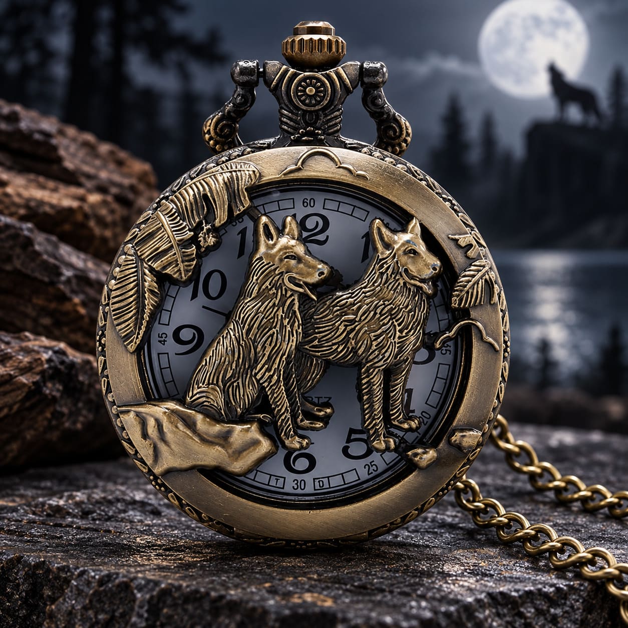 Montre à Gousset Couple de Loup