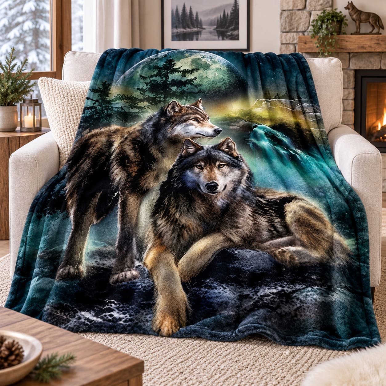 Plaid Couple De Loup