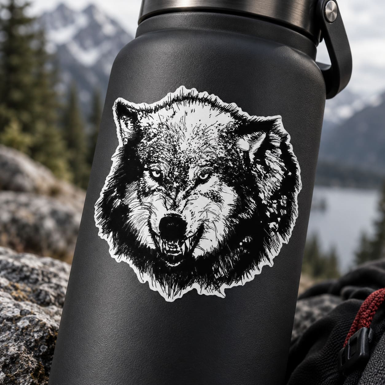 Stickers Tête de Loup Pour Voiture