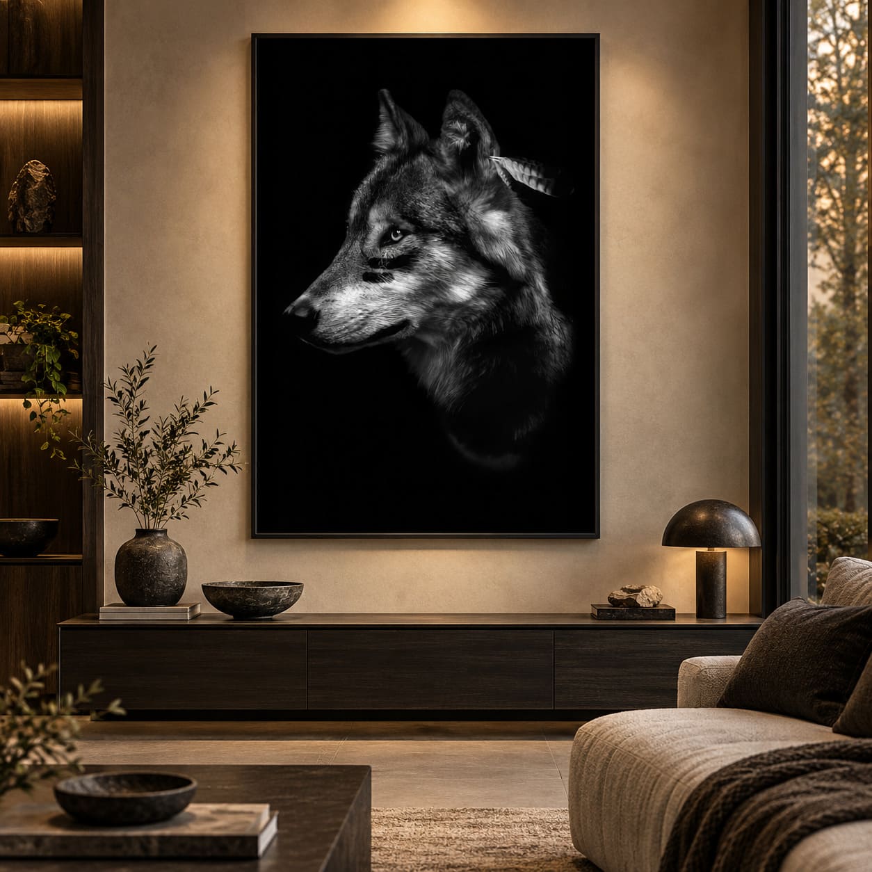Tableau Tête de Loup Indien