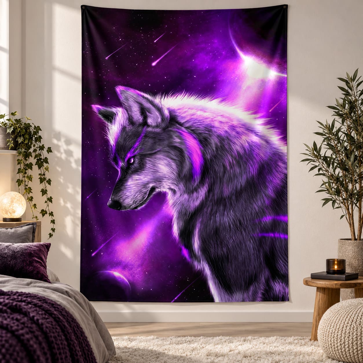 Tenture Loup Violet