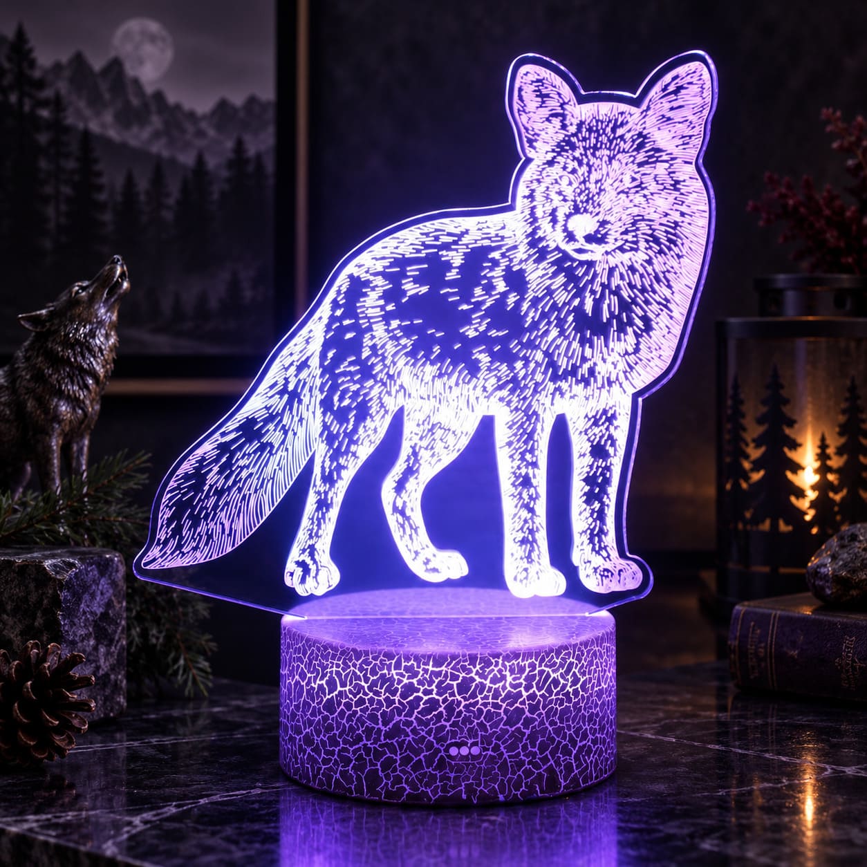 Veilleuse 3D Loup